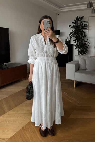 Tuba Butik Elastic Waist Fisto Midi Skirt