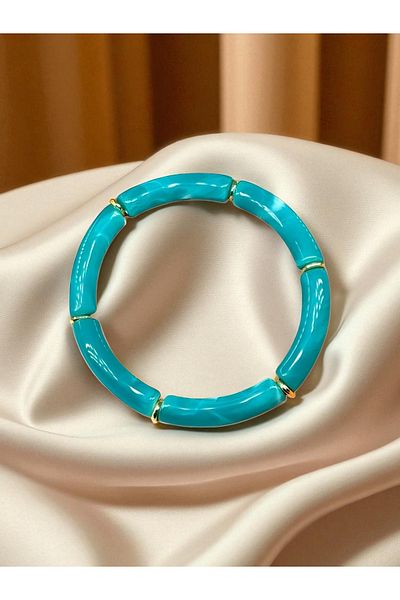 dela otantik Handmade Bohemian Shiny Acrylic Thick Adjustable Bracelet – Authentic Bijoux Jewelry - Bracelet