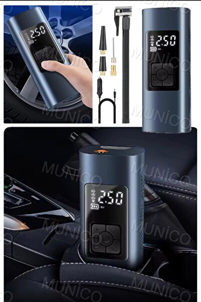 Munico Lastik şişirme akülü şarj edilebilir 6000mAh pil motosiklet lastik şiş...