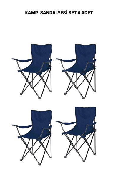 camp one Katlanır Kamp Doğa Piknik Sandalyesi Kılıf Hediyeli 4 Adet Lacivert ...