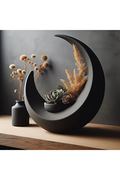 Polizer Ay Şeklinde Dekoratif Mumluk – Modern ve Minimalist Tasarım