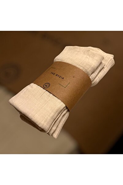 The Byzia 2-Piece Muslin Blanket Beige Color 100% Cotton Non-Irritating Surface