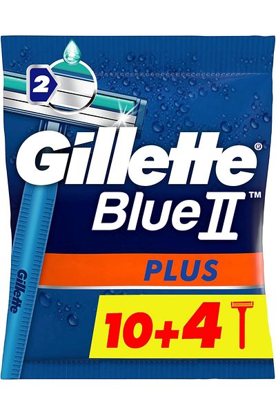 Gillette Blue II Plus Men's Disposable Razor (10+4) 14pcs