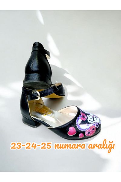 PATİK BEBE Детски обувки на висок ток за момичета, черно-кафяви, KUROMI
