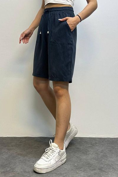 Feela Moda Women's Lace-Up Elastic Waist Modal Woven Shorts 2010