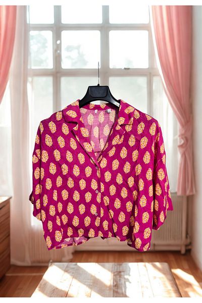 BUTİK MUSON Belt Level Large Size Double Breasted Collar Shirt