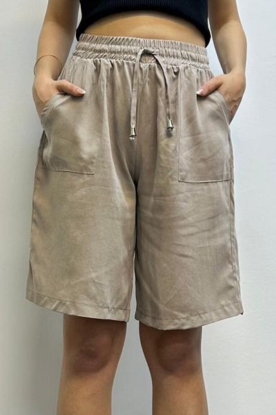 Feela Moda Women's Lace-Up Elastic Waist Modal Woven Shorts 2010