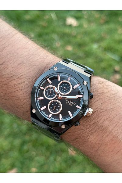 JG. Polo Club Jg.Polo Club Steel Case Black Men's Watch with Cord Function