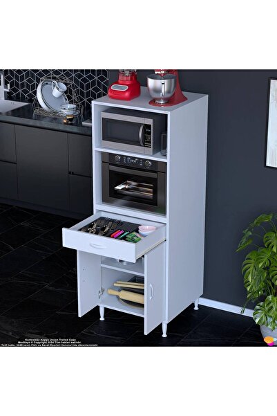 Modilayn OSLO 60x162,4x48 cm 1 Çekmece, 2 Kapaklı. Mutfağınıza Yer Açan Fırın / Mikrodalga Dolabı.
