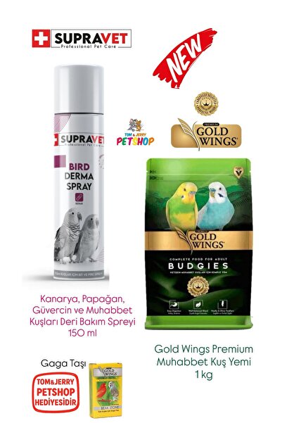 Gold Wings Premium Muhabbet Kuşu Yemi 1 Kg/Supravet Muhabbet Kuşları Deri Bak...