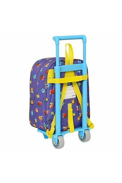 CLATRONIC Rucsac școlar cu roți SuperThings Guardians of Kazoom, mov-galben, 22x28x10 cm