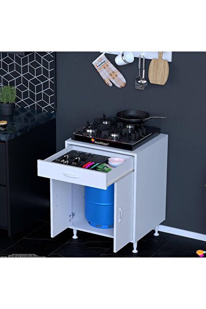 Modilayn Doqu M Set Ocak Altı Dolap 60x88x56 Cm Ölçülerinde 2 Kapaklı Ve 1 Gözlü Tüp Bölmelidir