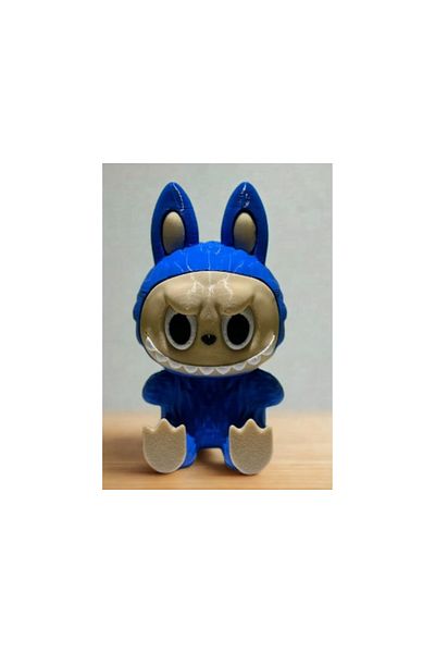 Cochines Sitting Labubu Figure - Blue Labubu Healthy Petg Material 3D Figure 9.5cm