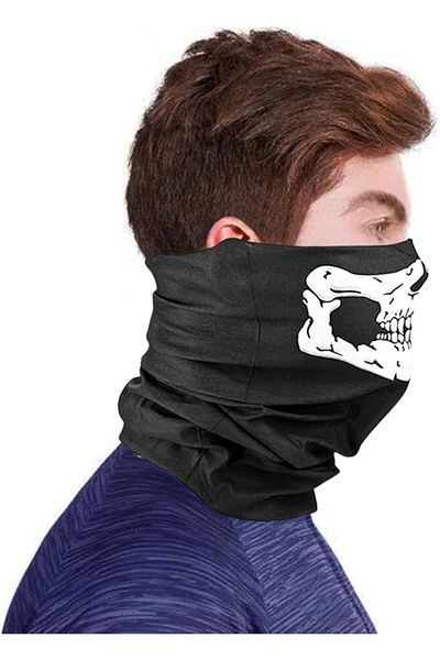 Tim Skull face mask, black and white pattern, paintball, ski, motorcycling, airsoft