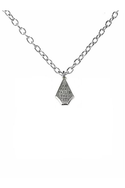 Herşey Nota "You Have Failed This City" Written Necklace with 60 cm Chain |   Arrow Themed Unisex Accessory