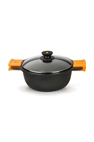 D&G Casserole with glass lid, BRA A270328, 5.7 L, Black, Ø 28 cm
