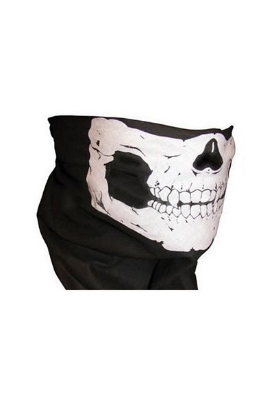 Tim Skull face mask, black and white pattern, paintball, ski, motorcycling, airsoft