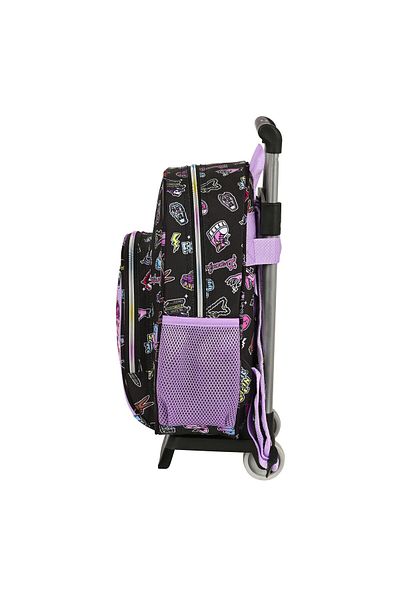 Looney Tunes Monster High Creep wheeled school backpack, black, 28 x 34 x 10 cm