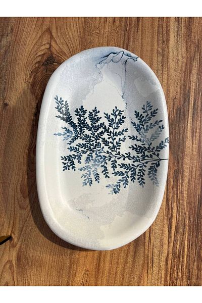 ColorCraft Ceramica Blue Magic Leaf Pattern Series 2-Piece Hitit Presentation Set