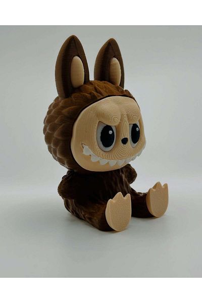 Cochines Sitting Labubu Figure - Brown Labubu Healthy Petg Material 3D Figure 9.5cm