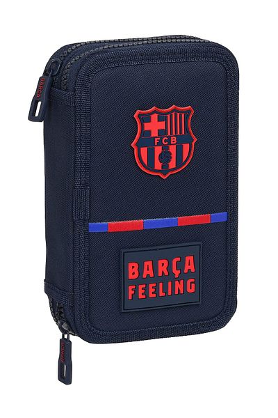 FC BARCELONA Pencil Case with Accessories, F.C. Barcelona, ​​dark blue, 12.5 x 19.5 x 4 cm