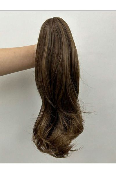 AKOLİFE Short Ponytail Hairpiece with Auburn Buckle Fake Hair - Human Hair Texture