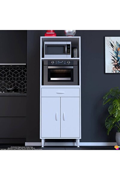 Modilayn OSLO 60x162,4x48 cm 1 Çekmece, 2 Kapaklı. Mutfağınıza Yer Açan Fırın / Mikrodalga Dolabı.