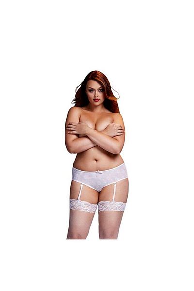 Baci Chilot boyshort cu deschidere, Baci, White Rose, XL