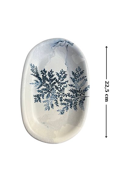ColorCraft Ceramica Blue Magic Leaf Pattern Series 2-Piece Hitit Presentation Set