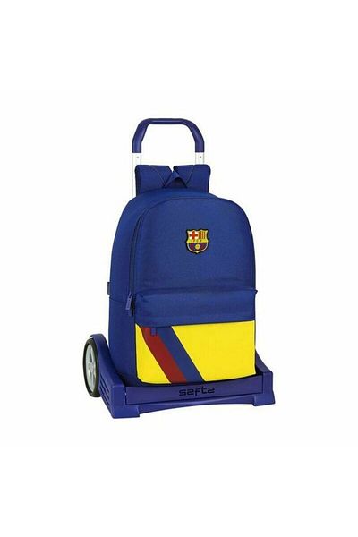 AQUA TRAVEL Rucsac școlar cu roți Evolution F.C. Barcelona, albastru