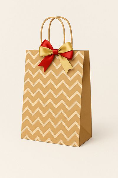 HDF PAZARLAMA 25 Pieces Zigzag Patterned 15*8*20 Kraft Bags