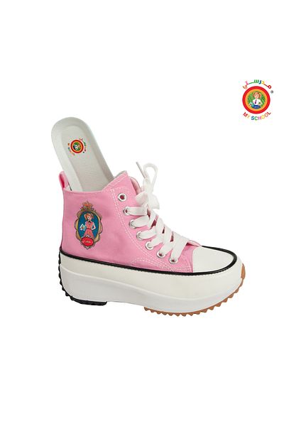 MYSCHOOL High-top sneakers with my school logo - elegant pink