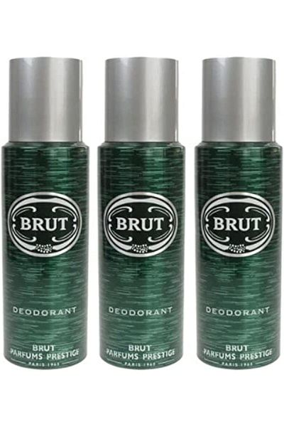 Brut 3 X Original Deodorant Body Spray 200Ml For Men Faberge