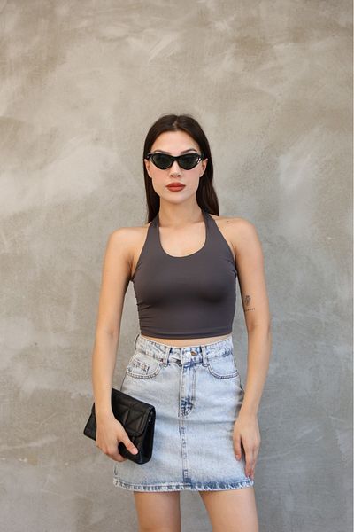 ESL ESLEM Crop Top with Halter Neck