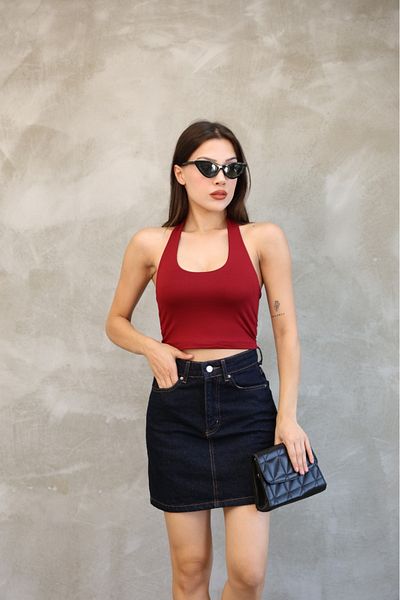 ESL ESLEM Crop Top with Halter Neck