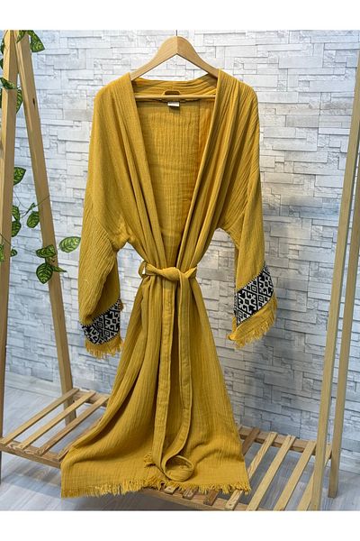 Befera Design Sultan Muslin Kimono 100% Cotton Bathrobe Kaftan Dressing Gown