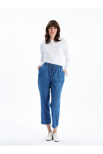 LC Waikiki Pantaloni de damă, cu talie elastică, crocodil