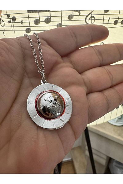 Herşey Nota One Piece Luffy Straw Hat Necklace with 60cm Chain |   Anime Themed Unisex Jewelry