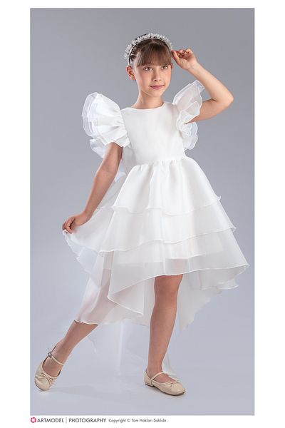 ABİYEKİDS Πολυτελές παιδικό βραδινό φόρεμα Ktkat Chiffon ABY229
