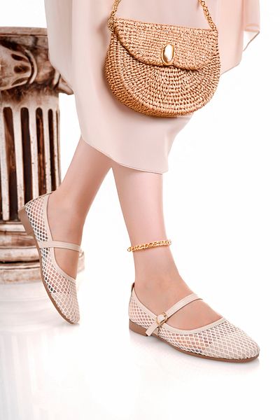 Firibu Women's Ballerinas Black Strappy Belted Lightweight Comfortable Stylish Business Office Daily Shoes Stone Buckle