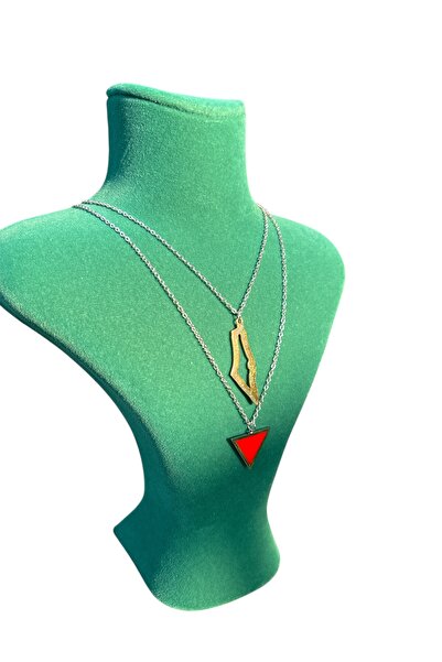 GOOG DESIGN قلادة بتصميم خاص على شكل خريطة فلسطين المسجد الأقصى
