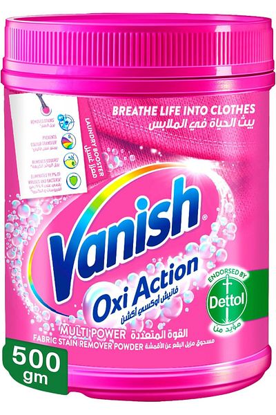 Vanish Laundry Stain Remover Pink Powder For Colored and White Clothes
