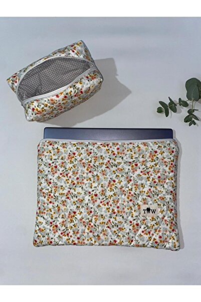 TALL WAY Σετ θήκης για φορητό υπολογιστή με πορτοκαλί λουλούδια (10-11-12 ίντσες)