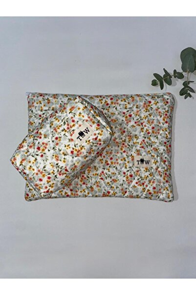 TALL WAY Σετ θήκης για φορητό υπολογιστή με πορτοκαλί λουλούδια (10-11-12 ίντσες)