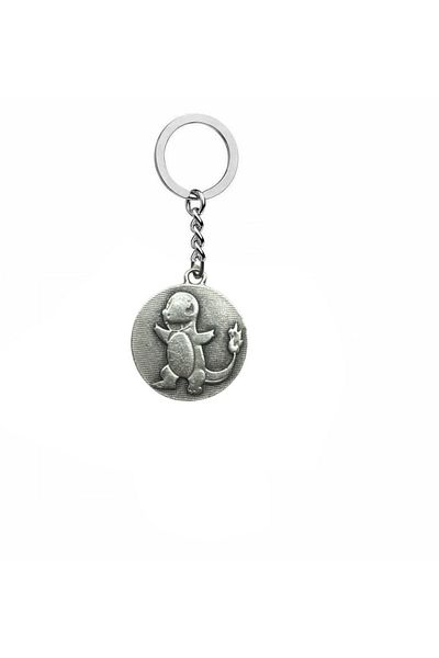 Herşey Nota Pokemon Locket Keychain with Charmander Figure |   Dinosaur Themed Unisex Accessory