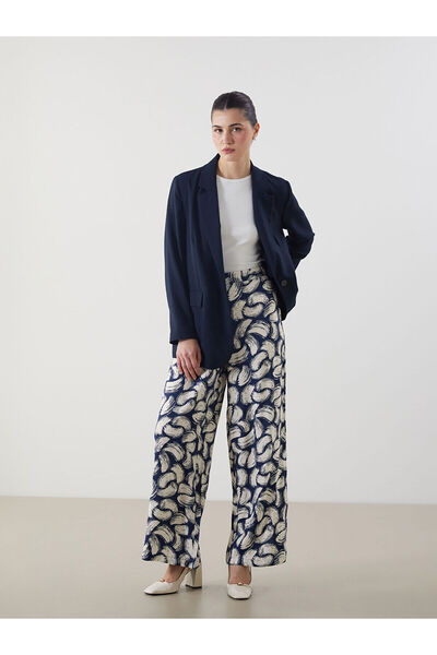 LC Waikiki Gemusterte Damenhose mit elastischem Bund