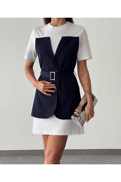 Sachistanbul Belt Detailed Dress