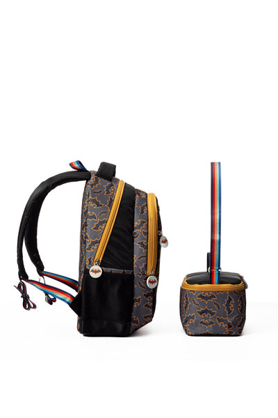 By Hakan My Polo 2075 Men's Double Set First School Bag Fed Orthopedic Backpack Black