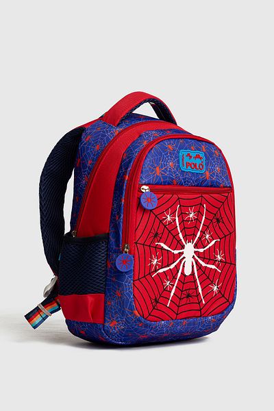 MY POLO 2075 Male Binary Set First School Bag Fed Orthopedic Backpack Red