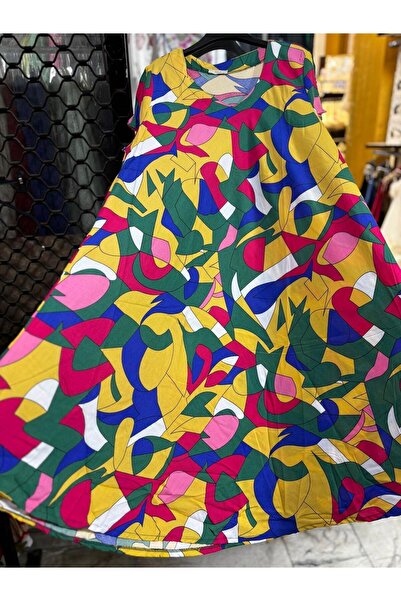 Büyük Hanım فستان بيكاسو مريح من الفسكوز بتصميم عصري